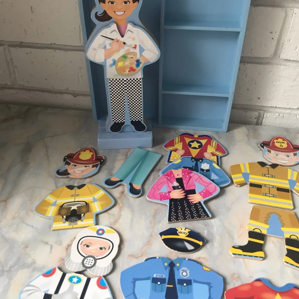 Melissa & Doug Julia & Doug Magnetic Dress-Up Wooden Doll Pretend Play Set